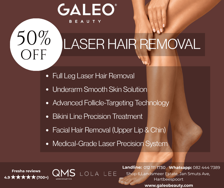Galeo Beauty 50% off laser hair removal special
