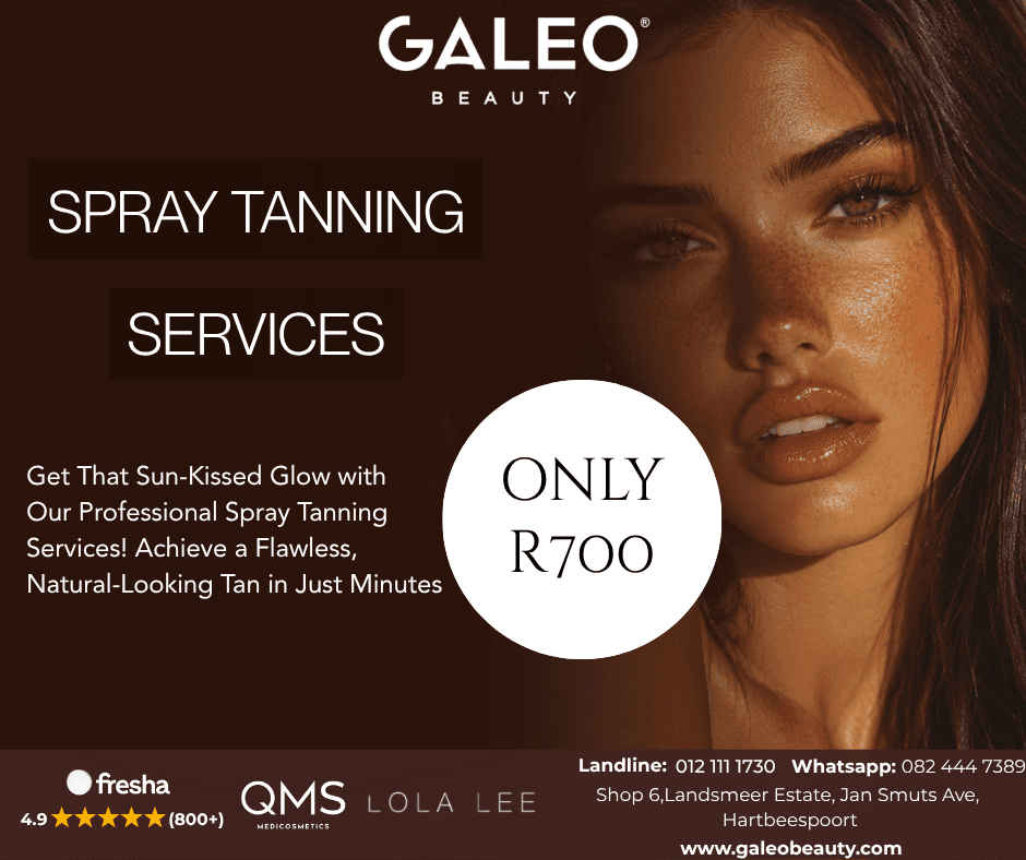 Galeo Beauty professional spray tanning special for R700