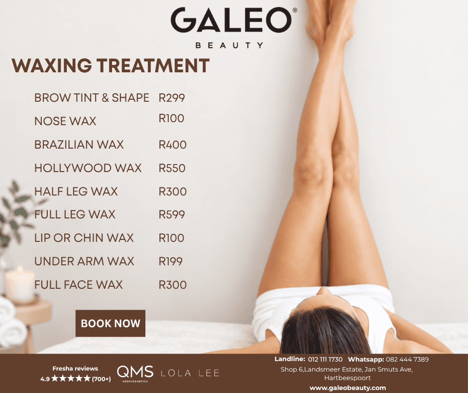 Galeo Beauty waxing treatment price list